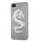 Plaque arrière en aluminium brossé Moxie Dragon pour iPhone 4 /4S