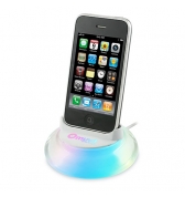 Muvit socle de chargement pour iphone blanc avec led couleurs iPhone 3g 3gs 4 4S