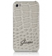 Coque rigide finition croco glossy. Beige iPhone 4/4S