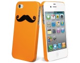  Coque Picktogram pour iPhone 4/4S - Orange/Moustache