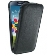 Etui Snow Slim noir en cuir grainé pour Samsung galaxy S4