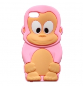 Coque singe silicone rose pour iPhone 5