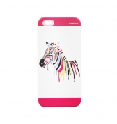 Coque rigide z&egrave;bre rose pour iPhone 5