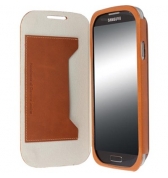 Etui Folio Ultra Fin Licence Krussell Cuir Camel Samsung GALAXY S4