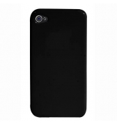 Coque silicone noire SILISOFT avec prot&egrave;ge &eacute;cran iPhone 4/4S 
