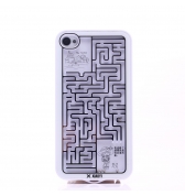 Coque rigide jeux labyrinthe blanche avec billes pour iPhone 4/4S