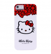 Coque rigide Hello Kitty blanche et noeuds rouges pour iPhone 5