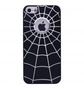 Coque rigide noire toile d'araign&eacute;e m&eacute;tal pour iPhone 5