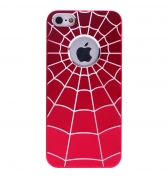 Coque rigide rouge toile d'araign&eacute;e m&eacute;tal pour iPhone 5