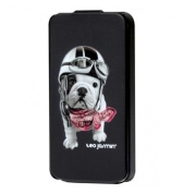 Etui &agrave; rabat Teo Jasmin Racing noir pour iPhone 4/4S