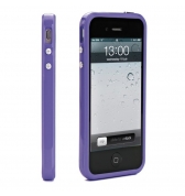 Bumper violet Muvit plus film protecteur d'&eacute;cran pour iPhone 5