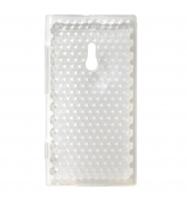 Coque minigel motif triangle blanche transparente pour Nokia Lumia 800
