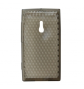 Coque minigel motif hexagones noire transparente pour Nokia Lumia 800