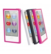 Pack x3 coques Muvit en silicone noir, rose et blanc pour iPod Nano 7G