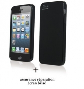 Coque minigel noir glossy et screen care pour Apple iPhone 5 