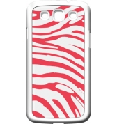 Coque made in France z&egrave;bre blanc et corail pour Samsung Galaxy S3 I9300