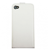 Etui cuir blanc a rabat vertical special iPhone 4/4S