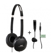 Casque stereo JVC noir avec adaptateur pour iPhone 3g 3gs et iPhone 4/4S
