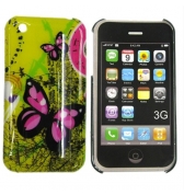 Coque papillon rose effet pop pour Iphone 3G 3GS