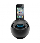 Station d'accueil sony noir boule musique son a 360&deg; - mfi