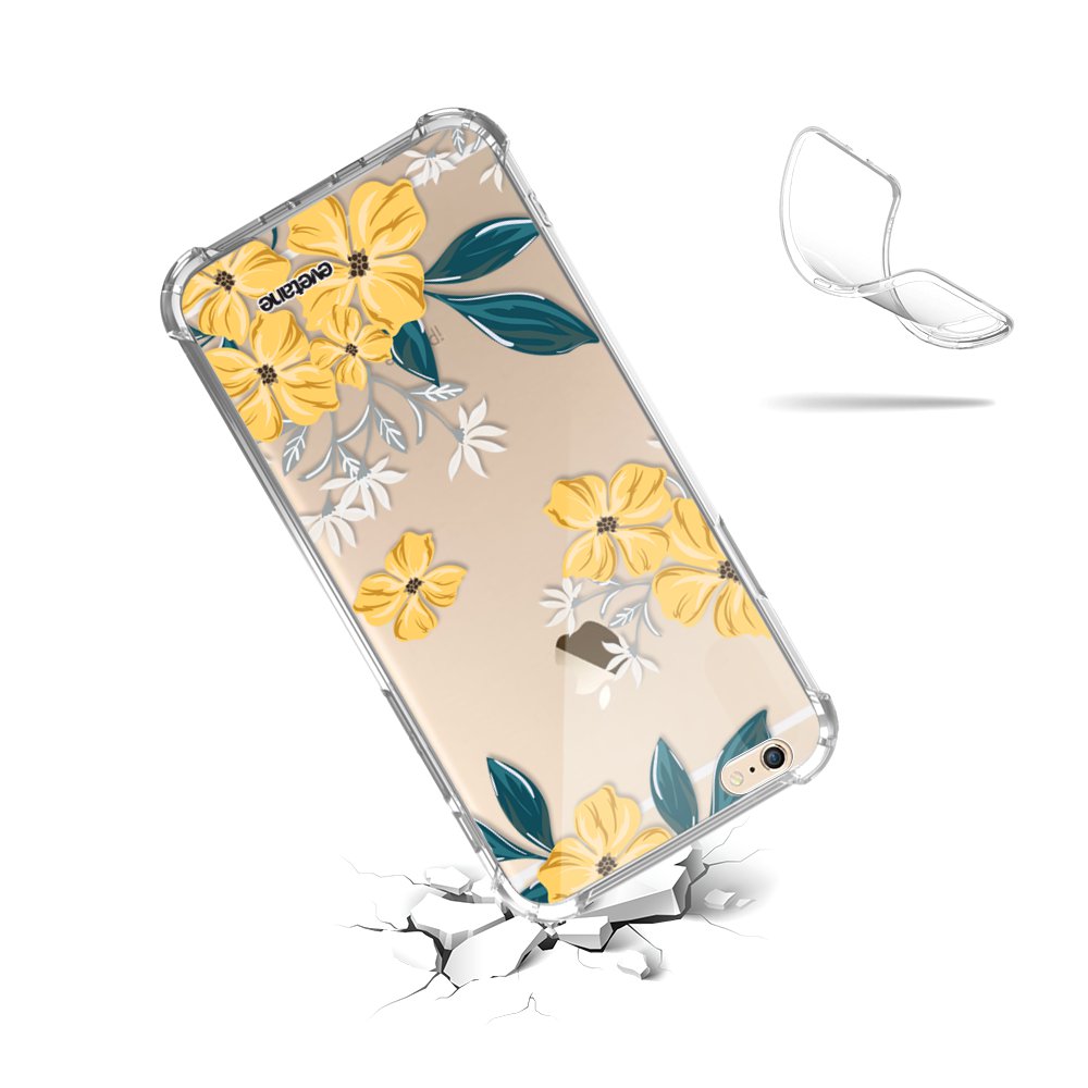 5€ sur Coque pour iPhone 6/6S antichoc souple angles renforcés transparente Fleurs jaunes